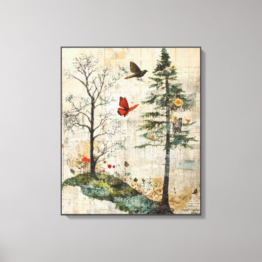 Whimsy-verzauberter Wald Leinwanddruck (Vorderseite)