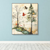 Whimsy-verzauberter Wald Leinwanddruck (Insitu (Holzboden))