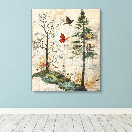 Whimsy-verzauberter Wald Leinwanddruck (Insitu (Holzboden))