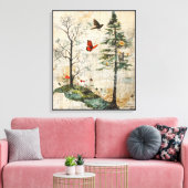 Whimsy-verzauberter Wald Leinwanddruck (Insitu (Wohnzimmer))