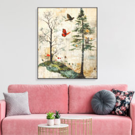 Whimsy-verzauberter Wald Leinwanddruck