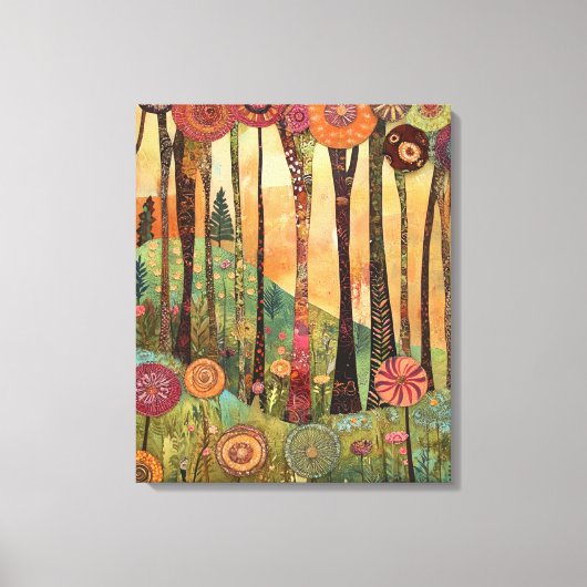 Whimsy-verzauberter Wald Leinwanddruck (Vorderseite)