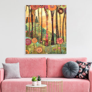 Whimsy-verzauberter Wald Leinwanddruck