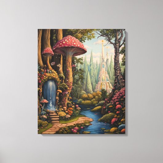 Whimsy-verzauberter Wald Leinwanddruck (Vorderseite)