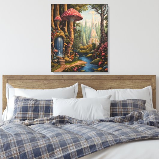 Whimsy-verzauberter Wald Leinwanddruck (Insitu (Schlafzimmer))