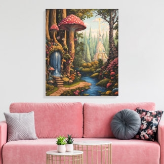 Whimsy-verzauberter Wald Leinwanddruck