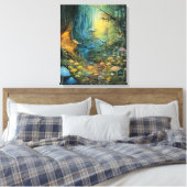 Whimsy-verzauberter Wald Leinwanddruck (Insitu (Schlafzimmer))