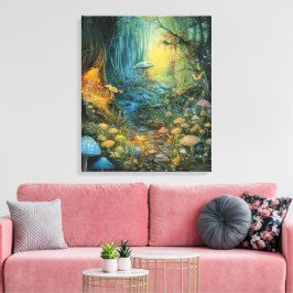 Whimsy-verzauberter Wald Leinwanddruck