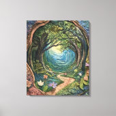 Whimsy-verzauberter Wald Leinwanddruck (Vorderseite)