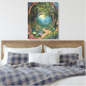 Whimsy-verzauberter Wald Leinwanddruck (Insitu (Schlafzimmer))