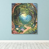 Whimsy-verzauberter Wald Leinwanddruck (Insitu (Holzboden))
