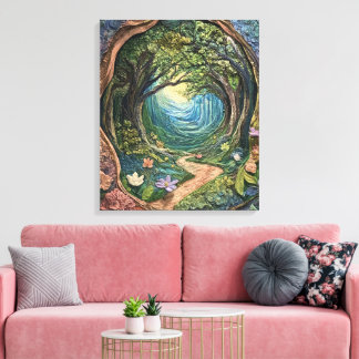 Whimsy-verzauberter Wald Leinwanddruck