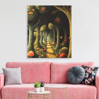 Whimsy-verzauberter Wald Leinwanddruck