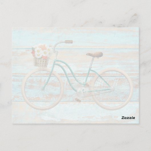 Whimsy Vintag Beach Cruiser Fahrrad Postkarte (Rückseite)