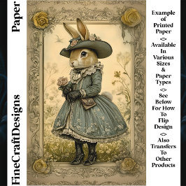 Whimsy Vintag Doe Kanbit, Blume Scrapbook Paper