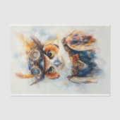 Whimsy Watercolor Wise Owl Explorer CE2 Decoupage Seidenpapier (Vorderseite)