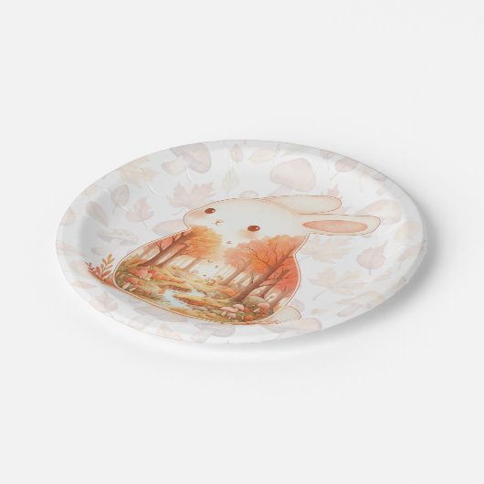 Whimsy Wilderness Critters - das Kaninchen - Pappteller (Schrägansicht)