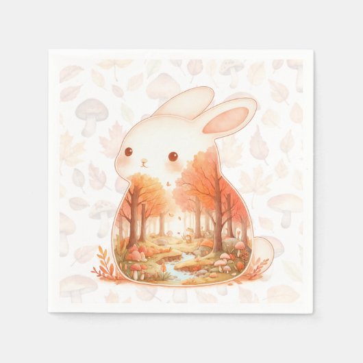 Whimsy Wilderness Critters - das Kaninchen - Serviette (Vorderseite)