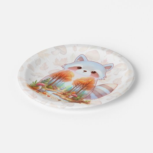 Whimsy Wilderness Critters - the Raccoon - Pappteller (Schrägansicht)