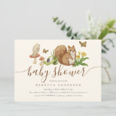 Whimsy Woodland Animals Gender Neutral Baby Dusche Einladung (Stehend Vorderseite)