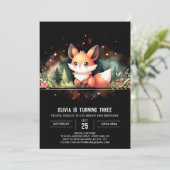 Whimsy Woodland Fox Geburtstag digital Einladung (Stehend Vorderseite)