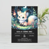 Whimsy Woods Fox Geburtstag Einladung (Stehend Vorderseite)