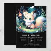 Whimsy Woods Fox Geburtstag Einladung (Vorne/Hinten)
