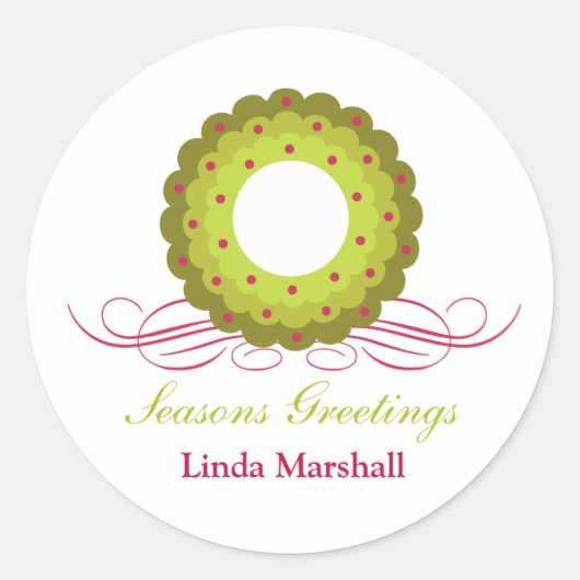 Whimsy Wreath mit Berries Holiday Sticker (Vorderseite)
