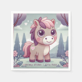 Whimsy wünscht Pink Pony personalize Party Napkin Serviette