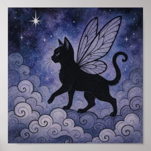 WhimsyBlackCatFairy Poster (Vorne)