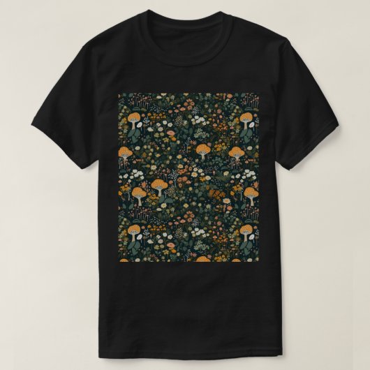 Whimsyland Cartoonish Orange and White Floral Fore T-Shirt (Design vorne)