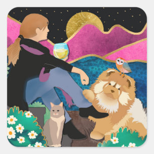 WHINE mit ME Chockers Quadratischer Aufkleber