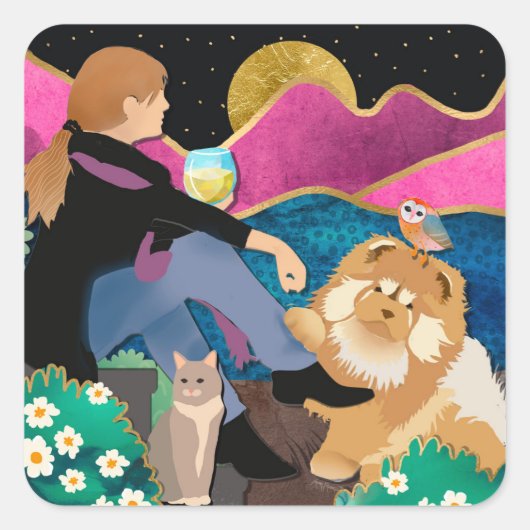 WHINE mit ME Chockers Quadratischer Aufkleber (Vorderseite)