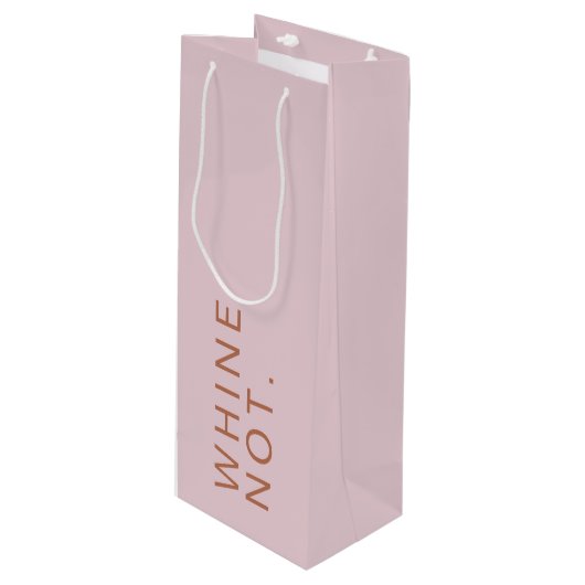 Whine not funny Chee Up Pink Rose Geschenktüte Für Weinflaschen (Vorderseite Schrägansicht)