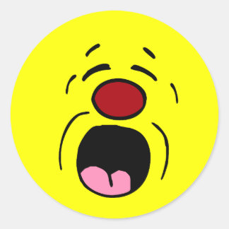 Whining Face Grumpey Runder Aufkleber