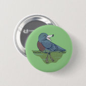 Whio Blue Duck NZ BIRD Button (Vorne & Hinten)