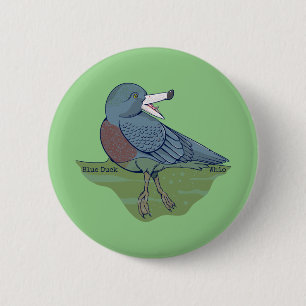 Whio Blue Duck NZ BIRD Button