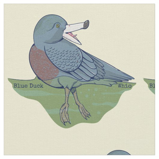 Whio Blue Duck NZ BIRD Stoff (Nahaufnahme)