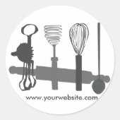 Whip It Hard Bakery Ei Beater Baker Koch Runder Aufkleber (Vorderseite)