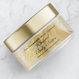 Whipped Body Butter Ivory Gold Glitter Jar Label