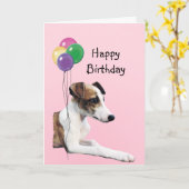 Whippet alles Gute zum Geburtstag Karte (Gelbe Blume)