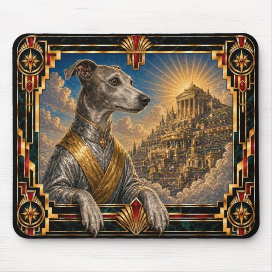 Whippet, Art Deco Hund Mousepad (Vorne)