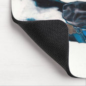 Whippet Art Original Farbstift Gezeichnet Schwarz Mousepad (Ecke)