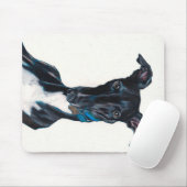 Whippet Art Original Farbstift Gezeichnet Schwarz Mousepad (Mit Mouse)