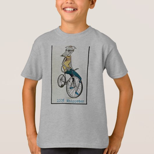 Whippet auf einem Fahrrad T-Shirt (Vorderseite)