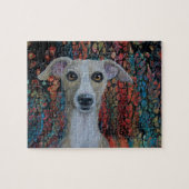 Whippet auf gegossenem Hintergrund Puzzle (Horizontal)
