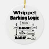 Whippet Barking Logic Keramik Ornament (Vorne)