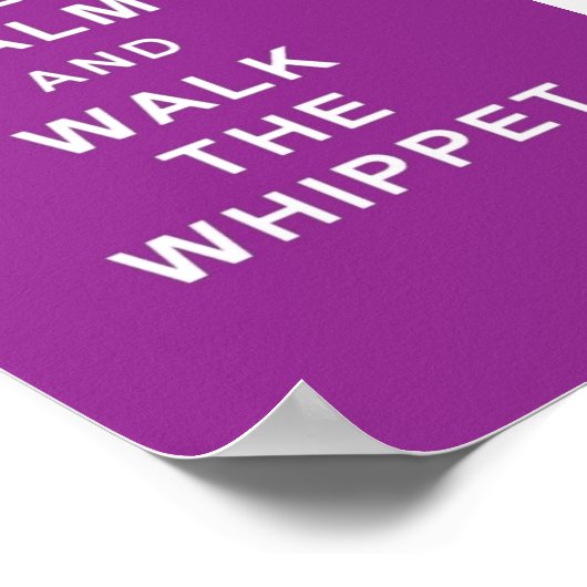 WHIPPET Behielt Calm Walk the Whippet großes Poste Poster (Ecke)