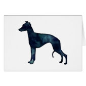Whippet Bree Black Wassercolor Silhouette Card (Vorderseite (Horizontal))