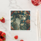 Whippet Brindle and White William Morris Style Serviette (Beispiel)